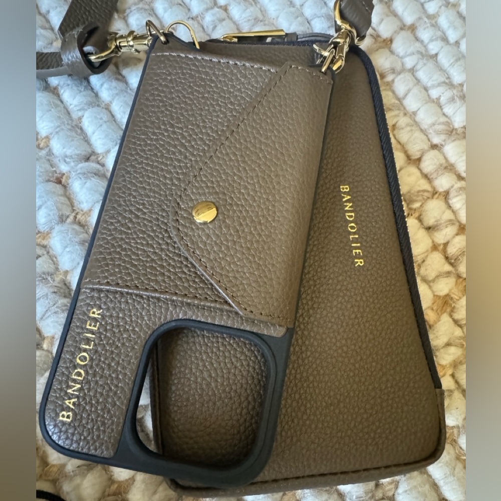 Bandolier iPhone & Pouch Set in Olive Green & Gold Accent